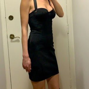 Marciano Corset Style LBD with Satin Ribbon EUC